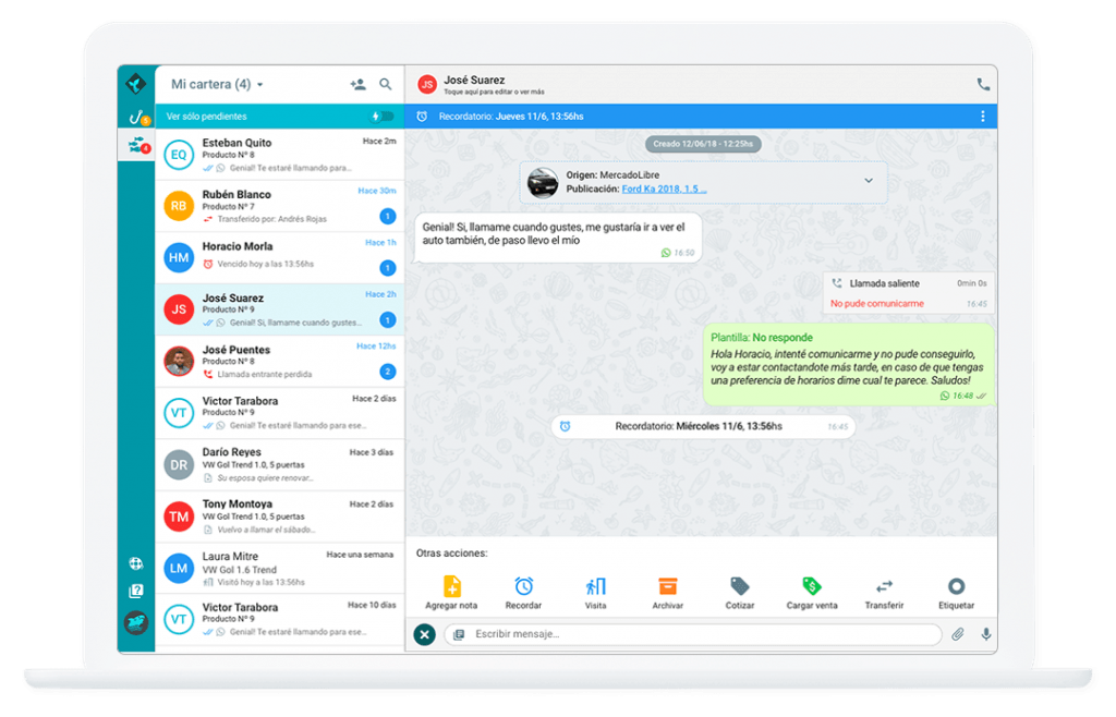 startup Sirena CRM whatsapp