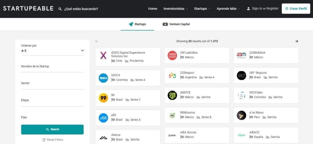 Directorio Startups Startupeable