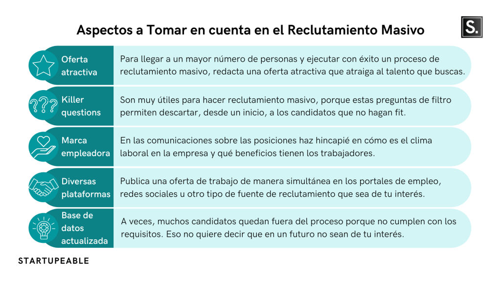 Aspectos a Tomar en cuenta en el Reclutamiento Masivo
